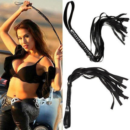 SM Bondage Flogger Erotic Leather Whip with Feather Tickler Leather Hand Spanking Slapper Paddle Sex Toy Accessories for BDSM SM Adults