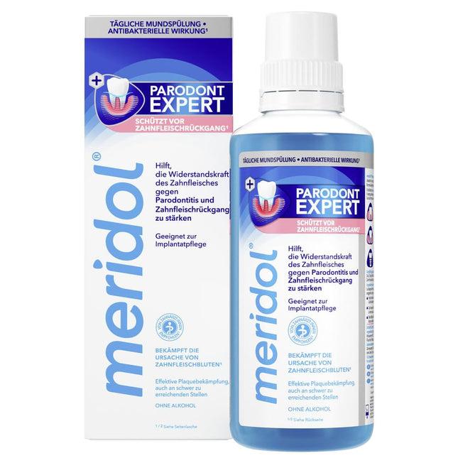 meridol Mouthwash Parodont Expert 400ml - antibacterial effect, helps strengthen the resistance of the gums against the cause of bleeding gums, periodontitis &amp; gum recession