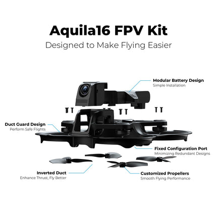 BETAFPV Aquila16 FPV Kit with LiteRadio 2 SE Transmitter for Simulator, VR03 Goggles with DVR Recording Function, 3 Flight Modes, Supported 1S RTF Kit for FPV Beginners for Indoor and Outdoor Flying