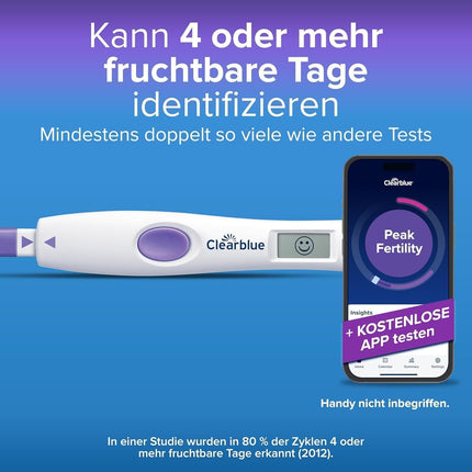 Clearblue Advanced Digital Ovulation Test, Double the chance of getting pregnant, 1 Digital Test Holder and 30 Ovulation Tests, Try the FREE Clearblue Period &amp; Cycle Tracker App