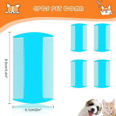 4 Pieces Double-Sided Lice Combs, Durable Nits Combs for Head Lice, Lice Fine-Toothed Head Lice Comb for Children Adults Pets (Blue)