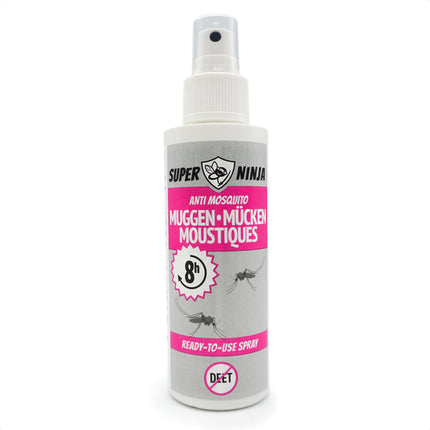 Super Ninja Mosquito Spray &amp; Tick Repellent DEET-Free 100 ml - Effective Insect Repellent, Safe for Children 1 Year and Over - Protection against Mosquitoes &amp; Ticks, Mosquito Repellent Pump Spray