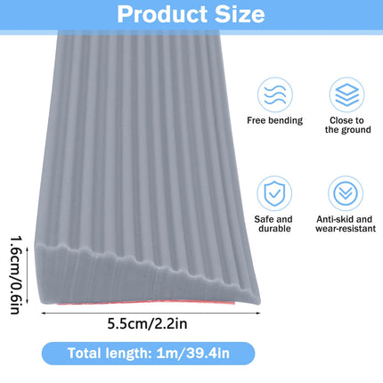 Forhandy Leveling Profile, Silicone Door Threshold Ramp, 1.8cm High Ramp for Door Thresholds Silicone Threshold Ramp Self-Adhesive Non-Slip Mobility Scooter Ramps for Assisted Sweeping Robot