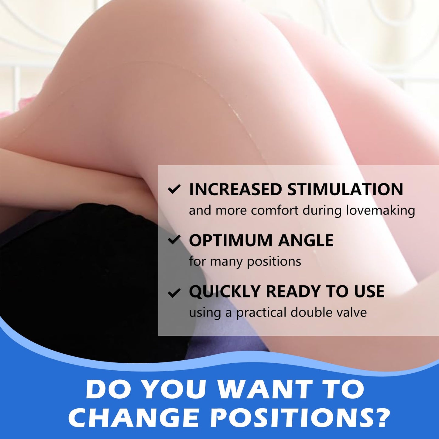 1 Stück Sex Spielzeug für Die Paare, Erotic, Dreieck Aufblasbare Rampe Sex Spiele Paare Spielzeug Tiefere Position Unterstützung Kissen, Erotic Ramp Sex Spielzeug für Männer, Frau (Blau)