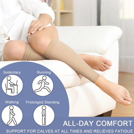 Calf Medical Compression Stockings Women &amp; Men Varicose Veins Medical Thrombosis Stockings Protection with 20-30 mmHg Class 2 Gradient Compression (Beister)