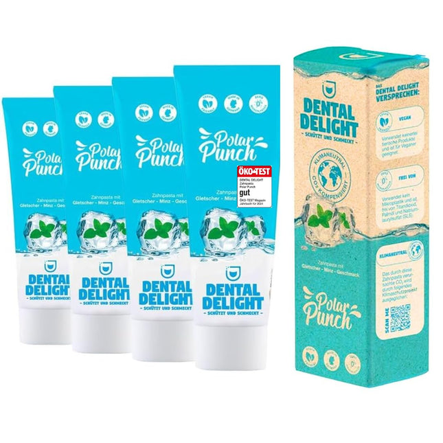 DENTAL DELIGHT Polar Punch Toothpaste (TEST WINNER), Vegan Flavored Toothpaste, Toothpaste (Mint, 4-pack)