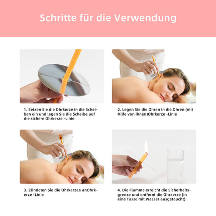 20 Ear Candles/Ear Candles Made of Natural Beeswax, Ear Cleaner Earwax Removal, Hollow Cone Candles with 10 Protective Discs and Cotton Swabs, 8 Different Aromatic Scents