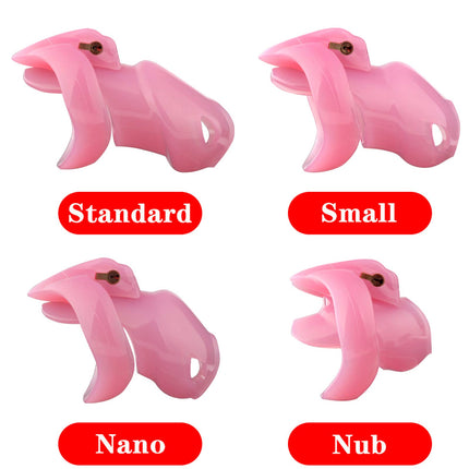 ZWFUN Resin Chastity Cage-V4 Model, With 4 Rings Male Chastity Device Set Chastity Belt Cock Cage Penis Ring Bondage Belt Adult Sex Toy (Pink-Nub)