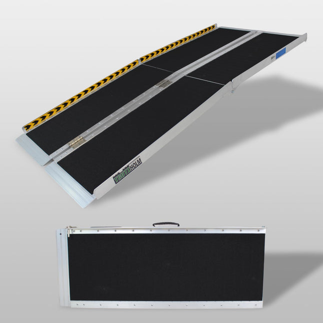 TRUTZHOLM wheelchair ramp foldable 183 cm load capacity 272 kg aluminum grey black coated access ramp