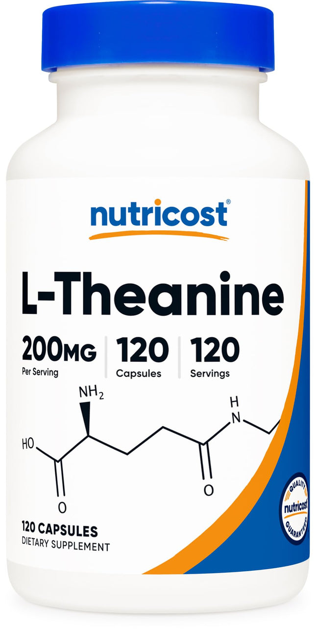 Nutricost L-Theanine 200mg, 120 Capsules, Double Strength - Non-GMO, Gluten-Free