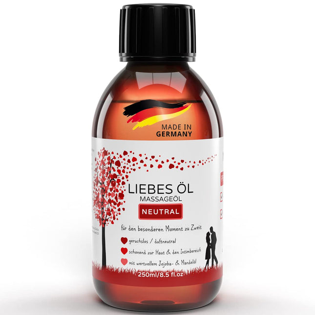 MakeLove Massage Oil - Sensual Love Oil for Partner Massages - Care Oil for Full Body Massages - Lubricating Oil - 250ml Neutral