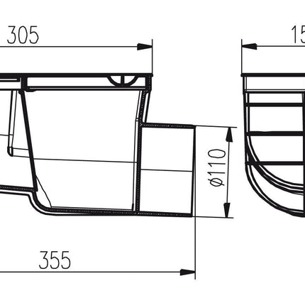 Rain gully rain pipe drain rainwater drain DN 110 (325-D)