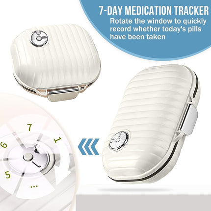 Ptyism 2 Pack Pill Organizer Box (Large + Small) Portable Pill Box, Pill Box, Travel Pill Organizer for Travel and Daily Use etc.