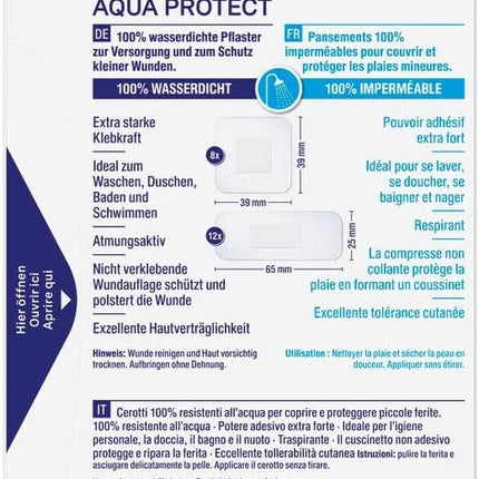 Hansaplast Aqua Protect Plasters (20 Strips), waterproof wound plasters with extra strong adhesive, adhesive plaster ideal for showering, swimming &amp; bathing