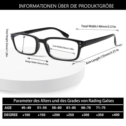ZOECENT 6 Pack Reading Glasses Men Women Blue Light Filter Glasses Spring Hinge Computer Glasses Black Reading Glasses (6 Black, 2.75, x)