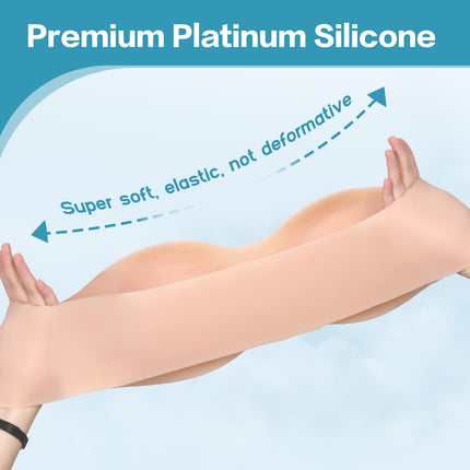 Vnmcry Silicone Breast Forms Realistic Crossdresser V-Neck Silicone Boobs Cotton Filled Strapless False Breast Forms for Transgender Breast Prosthesis (Light Skin - B Cup Size S)