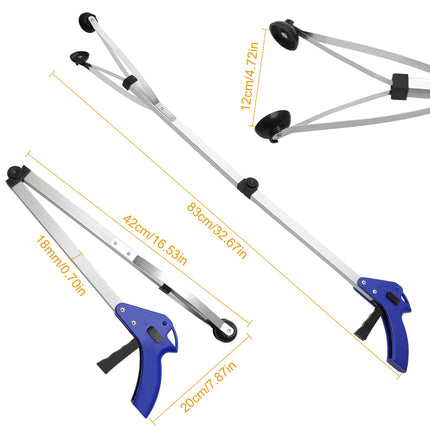 Litter grabber, 83cm, grabber for seniors, foldable grabber, garbage tongs, reacher, aluminum alloy, garbage tongs, grabber for seniors, garbage grabber, grabber aid for seniors, 1 piece