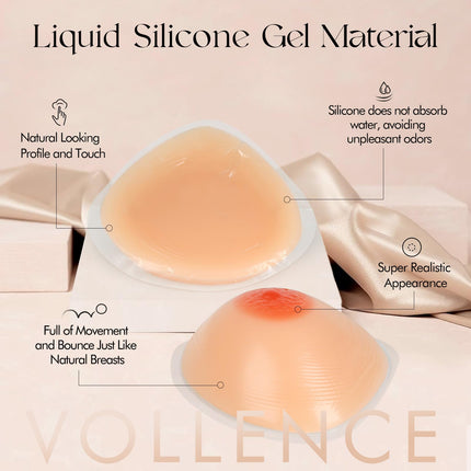 Vollence A Cup Self-Adhesive Triangle Silicone Breast Forms False Breasts Silicone Breast Forms Breast Breast Form for Mastectomy Prosthesis Transvestism Crossdressers Cosplay Bra Inserts