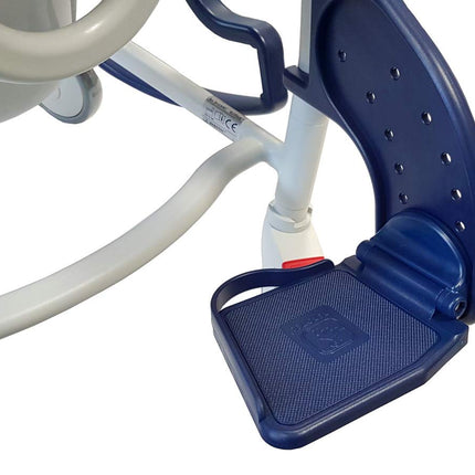 FabaCare Bonn toilet wheelchair, made in Germany, premium toilet chair, mobile toilet wheelchair, with bucket, up to 130 kg, grey-blue