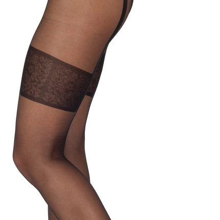 BANANALU patterned open crotch tights 20 Den Intimo Noir 20 Nero L