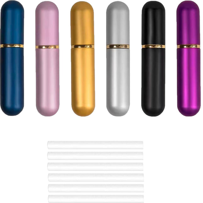 AMSNINK Inhaler Pen - 6 Pack Portable Smelling Sticks for Essential Oils, Aromatherapy with Cotton Wicks, Ideal for On the Go and at Home