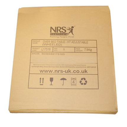 NRS Healthcare Bed and Chair Table with Castors
