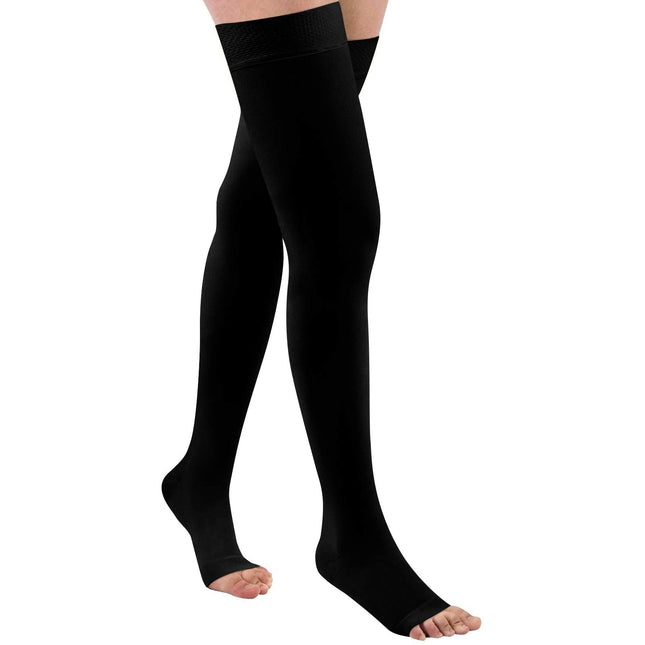 Evolyline Medical Compression Stockings Women Men, Thigh High Support Stockings with Silicone Band, 20-30 mmHg Compression Socks for Air Travel Sports Graduated Support for Varicose Veins