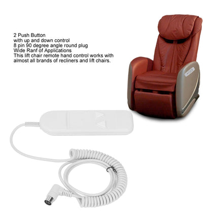 ZLXHDL Hand Control for Recliner Chair, Easy Installation Hand Switch Control Panel Switch Hand Control with 2 Buttons and 8 Pins for Electric TV Chair, Recliner Chairs