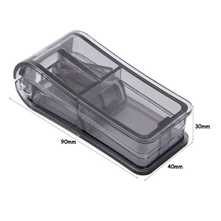 GeekerChip tablet splitter, pill splitter, medication splitter, for large and small tablets, medication splitter with storage compartment, divides pills precisely (black)