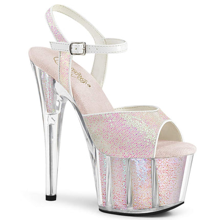 Pleaser Women's ADORE-710G Platform High Heel Sandals Opal Pink Size 38 EU