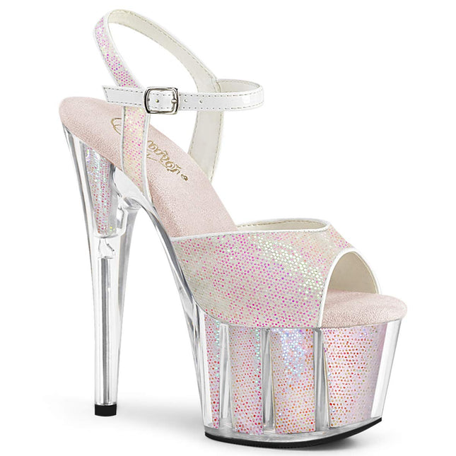 Pleaser Women's ADORE-710G Platform High Heel Sandals Opal Pink Size 38 EU