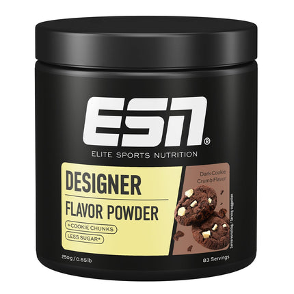 ESN Designer Flavor Powder, Dark Cookie Crumb, 250 g, flavor powder for sweetening, without much sugar and calories - made in Germany