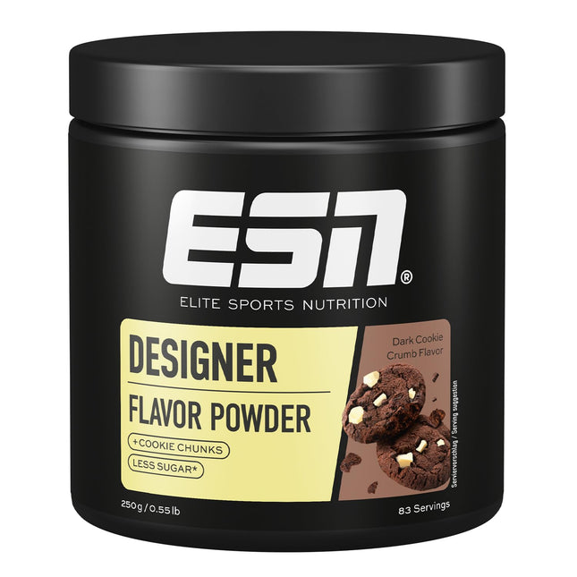ESN Designer Flavor Powder, Dark Cookie Crumb, 250 g, flavor powder for sweetening, without much sugar and calories - made in Germany