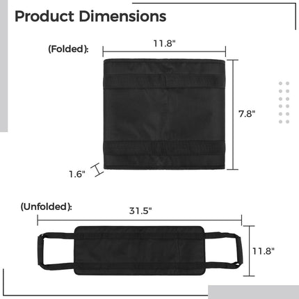Transfer belt for patients and seniors, transfer belt for patient lifts 31.5 x 11.8 in, mesh padded Oxford fabric transfer belt, double handle transfer belt for assistance in moving out of bed