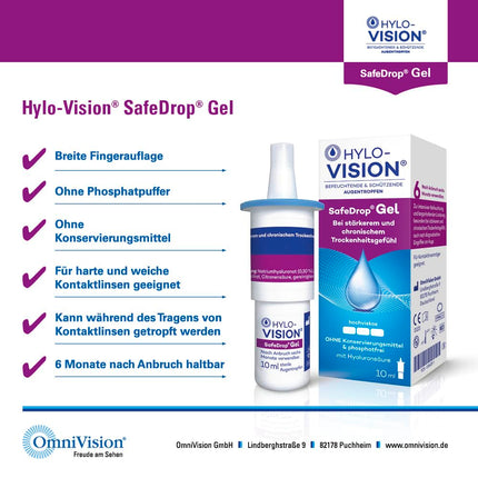 HYLO-VISION SafeDrop Gel Eye Drops 2 x 10 ml