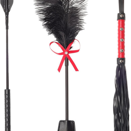 3pcs Sex Paddle Feather Tickler Whip BDSM Toys for Couples SM Flogger Crop Bondage Accessories