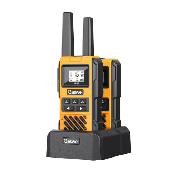 Gaswei G1pro High-Performance Long-Range Walkie Talkies for Adults, Rechargeable Emergency Two-Way Radios, 16-Channel Walkie Talkie with Lithium-Ion Battery, IP67 Waterproof (2 Pack)