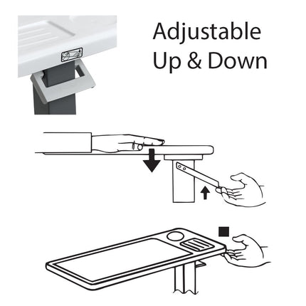 Carex Overbed Table – Flat Roll-Up Bed Table with Adjustable Height – Over the Bed Table for Home