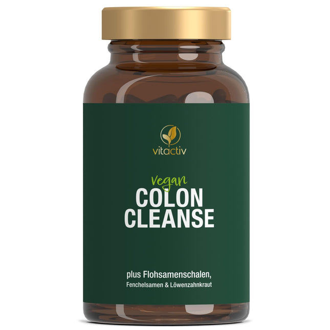 VITACTIV Colon Cleanse Ultra - 100 Capsules, Vegan - Normal Digestion - Natural Fiber - Psyllium Husk Capsules with Aloe Vera, Fennel Seed, Dandelion Herb, Burdock Root, Calcium &amp; D3