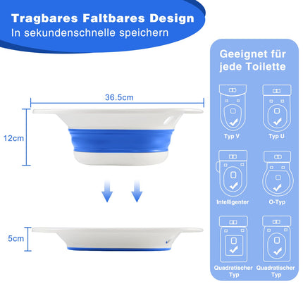 DEANIC Sitz Bath for Toilet Foldable Sitz Bath for Hemorrhoids, Sitz Bath Adult for Postpartum Care and Elderly, Hangable Sitz Bath (Blue)