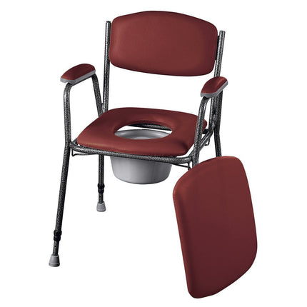 Russka height-adjustable toilet chair, burgundy