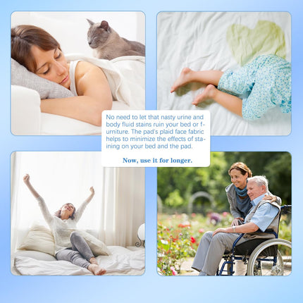 GRUENERDE Set of 4 Washable Incontinence Seat Covers Waterproof Chair Cover Highly Absorbent Durable Chair Pad for Armchairs Chairs Wheelchairs 54x56cm Grey