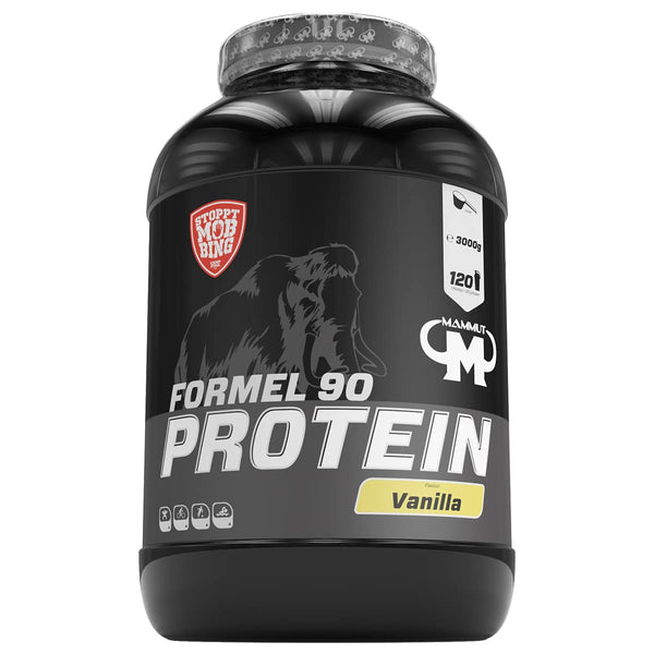 Mammut Nutrition Formula 90 Protein Powder Vanilla – 3kg – 4-component whey protein powder with soy protein isolate, milk protein, egg protein &amp; vitamin B6 – 77% protein