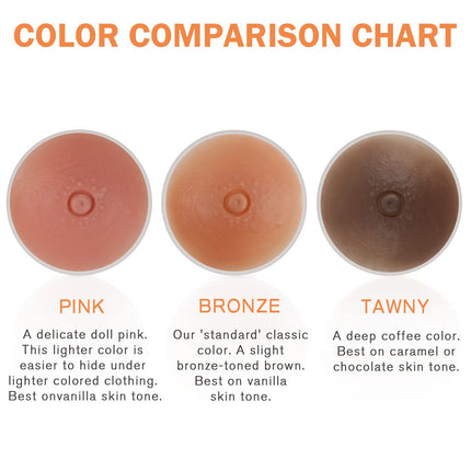 Vollence pair of realistic adhesive silicone nipples, diameter 8cm, reusable adhesive silicone nipples