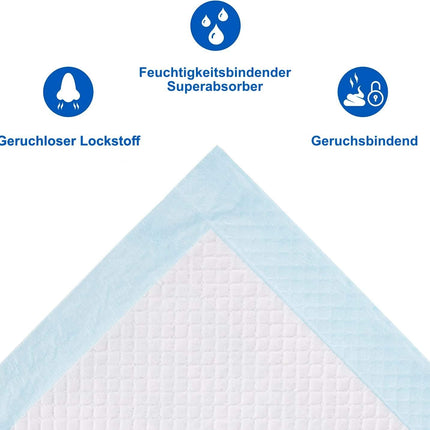 Incontinence pad for people with bladder weakness | 60 x 60 cm ▸ 90 pieces ▸ 6-ply | Highly absorbent incontinence pad | Also ideal for babies or as a puppy pad (90 pieces)
