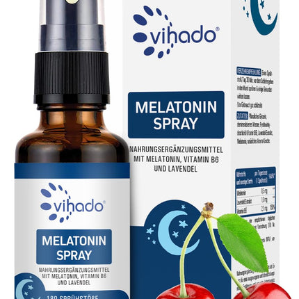 Vihado Melatonin Spray - Premium: Up to 5 times higher dosage - 180-day supply - Melatonin spray with high dosage lavender, alcohol-free - vegan, 30 ml
