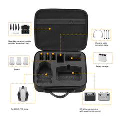 Leapiture Drone Carrying Case Mini 3 PRO, Waterproof Hard Shell Travel Drone Carrying Case Compatible with Portable Storage Bag, Drone Shoulder Bag
