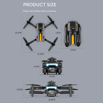 Goolsky LSRC XT2 Drone, Drone with Camera 4k Dual WIFI Optical Flow Positioning, 2.4GHz Obstacle Detection Quadcopter Drone for Beginners Blue 3 Batteries