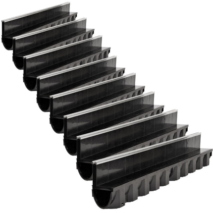 Megaa store DRAINAGE GUTTER Slotted gutter Floor gutter Patio gutter with aluminum edge Drainage gutter (8m DRAINAGE GUTTER)