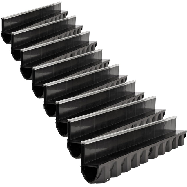 Megaa store DRAINAGE GUTTER Slotted gutter Floor gutter Patio gutter with aluminum edge Drainage gutter (8m DRAINAGE GUTTER)